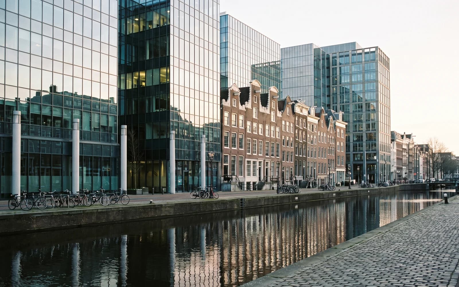 The Netherlands skyline in clear daytime light
